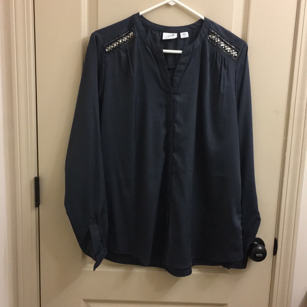 Beaded dressy blouse for office